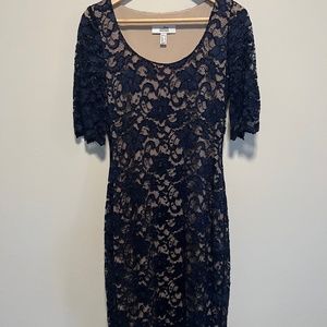 Laced knee length dress